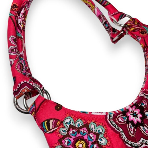 Vera Bradley Call Me Coral Large Hobo Purse Shoulder Bag Paisley Retired Y2K - Picture 4 of 8
